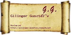 Gilinger Gusztáv névjegykártya